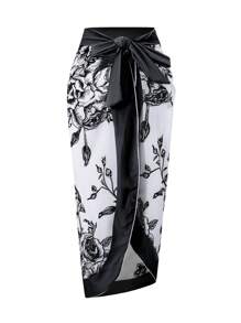 1件少女随机印花连体泳衣