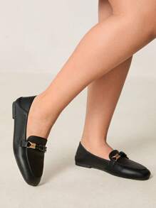 CUCCOO CURVES 女士平底一脚蹬休闲乐福鞋，日常穿着舒适