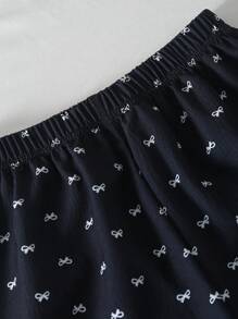 Pantalones estilo coreano casual y holgado con estampado de mariposa y cintura elástica para niñas