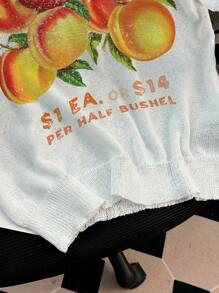 SHEIN LUNE 女士夏季休闲宽松桃色字母印花 T 恤 - 白色 - 查看 5