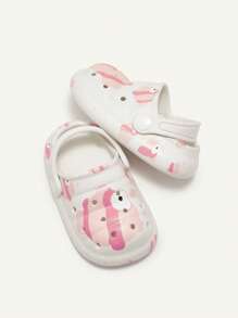 Cozy Pixies 1 双百搭可爱鱼印花透气防滑沙滩凉鞋，夏季 - 白色 - 查看 8