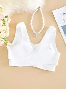 NudeFit 1 pieza Sujetador bandeau sin acolchado, elegante, transpirable y cómodo con espalda cruzada para mujer