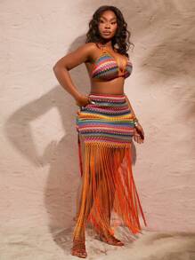 SHEIN SXY Vestidos de playa hawaianos para mujer de talla grande, conjuntos de vacaciones de verano, cubrecuerpos de playa. Adecuado para uso diario, festivales de música, conciertos, fiestas de carnaval, vacaciones en la playa, citas, cumpleaños, despedidas de soltera, club, vestimenta casual, compras, ropa de calle, salidas, que favorece la figura