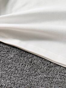 2 件套青少年女孩休闲亮片装饰圆领短袖 T 恤 + 优雅闪亮网眼亮片裙，春夏 - 珊瑚粉 - 查看 4