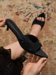 CUCCOO TILAWA Women's Pointed Toe Stiletto Heel Versatile High Heel Sandals - Black - View 6