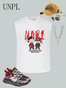 SHEIN 1 件青少年男童休闲图案 T 恤，动漫印花短袖 T 恤，夏季