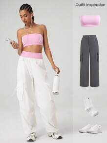 GLOWMODE 4.3'' FeatherFit™ Contrast Color Shorts Low Impact Yoga Pilates Studio Daily Casual Wear - Bubblegum Pink - View 5