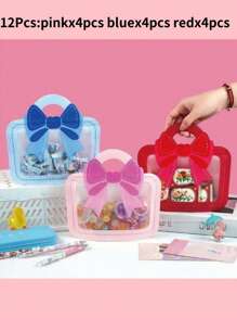 12pcs7.87X7.48X5.3inche Pink, Blue, Red Bowknot Shape Party Favor Tote Gift Bags,Jewelry Packaging Bag,Treats Bag For Birthday Party&Candy/Biscuits Storage,For Wedding Favors Valentine's Day, Easter,Party Favors , Graduation Decorations,Wedding Items,Bridesmaid Gifts,Wedding Favors For Guests,Gifts, Shower Party Decorations,Bridal Shower,Party Supplies,Room Decor,Gift Box, Mother's Day,Christmas,Halloween Decor, Back To School, Boybackpack,.Storage Box,Fall Decor,Christmas Decorations - Multicolor - View 8