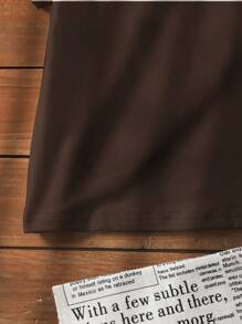 SHEIN Young Boy Casual Slogan Print Short Sleeve T-Shirt - Brown - View 4