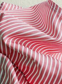 Elamini Camiseta de tirantes con volantes en el bajo a rayas para mujer - Rojo - Ver 3