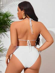 SHEIN Swim 全新花卉印花性感加大码泳衣罩衫