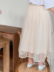 DAZY Tween Girl Tulle Skirt, Summer,Back To School Clothes - White - View 4