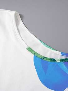 SHEIN Women Blue Floral Print Racerback Tank Top And Elasticated Waist Skirt 2 Pieces Set - Multicolor - View 4