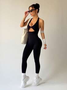 Slayoga Seamless High Elasticity Racerback Sports Jumpsuit With Lifting Effect
