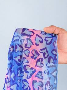 Tween Girls' Heart Print V-Neck Cover Up For Summer Vacation Summer Holiday