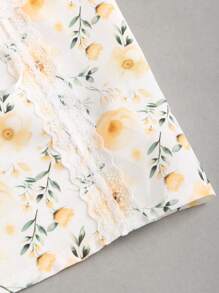 Sweetra Áo ba lỗ không tay buộc dây in họa tiết cổ điển mới cho nữ - Màu vàng - Xem 5