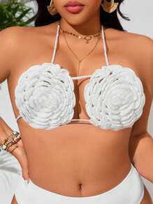 SHEIN Swim 全新花卉印花性感加大码泳衣罩衫