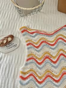 SHEIN EZwear Große Größen Träger Top mit Hohlmuster, minimalistisch und modisch, geeignet für den Sommer