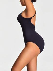 SHEIN Shape Seamless Low Back Thong Bodysuit Body Shaper Bust& Butt Lifter-Tummy Waist Thigh Control