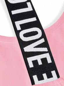 Eassivo Eassivo Contrast Color Patchwork Tank Top And Leggings Sports Suit Workout Women Sets - Pink - View 6