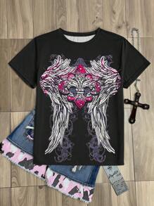 Áo thun cổ tròn thời trang lễ hội âm nhạc Gothic Retro giản dị dành cho nữ - Nhiều màu - Xem 3