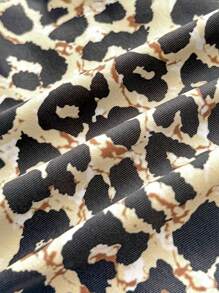 SHEIN Teen Girl Leopard Print Spaghetti Strap Tankini Swimwear Top & Bottom Set, Summer Vacation