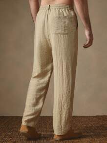Manfinity VCAY Men's Woven Long Straight Leg Casual Pants, Suitable For Daily Wear