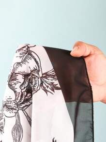 1件少女随机印花连体泳衣