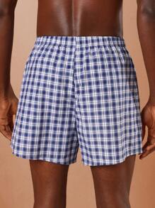 SUMWON Comfortable Woven Boxer Shorts Pack Of 2 Breathable Sleepwear Classic Elastic Waistband Relaxed Fit Summer Spring Underwear - Blue - View 7