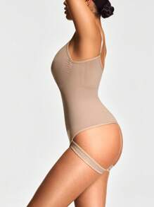 SHEIN Shape Seamless Cut-Out Thong Bodysuit Body Shaper Bust& Butt Lifter With Adjustable 3-Level Closure Butt Lifte-Tummy Waist Thigh Control