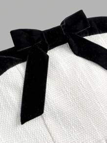 Firerie Kids Firerie Kids Nova Glow Tween 女孩休闲可爱粗花呢撞色肩带蝴蝶结贴身修身返校连体裤 - 白色 - 查看 6