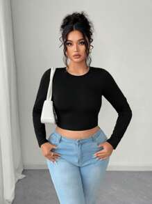 Elenzga 大码女式休闲日常系带修身长袖 T 恤