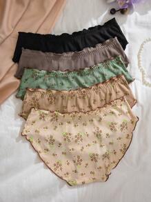 SHEIN Set 5 bucăți Sweet Ditsy cu volante florale