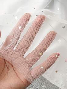 SHEIN LUNE Plus Size Women Off Shoulder Gradient Sequined Chiffon & Mesh A-Line Midi Dress For Party - Black and White - View 7