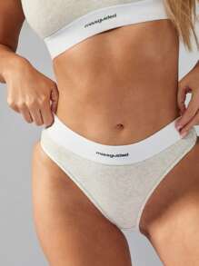 MISSGUIDED High Rise Athletic Brief Underwear Elastic Comfort Band Sport Performance Workout Gym Active Wear Moisture Wicking Seamless Training Daily Basics Essentials Exercise Undergarment - Light Grey - View 3