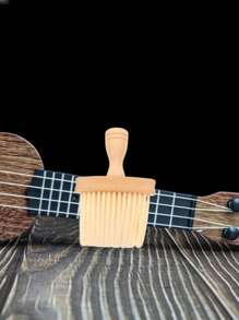 SHEIN 1pc Wooden Handle Cleaning Brush, Long Bristle Brush For Cleaning Car Air Conditioning Outlet, Interior Cracks