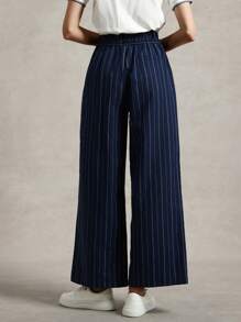 Briarwyn Women's Striped Pleated Pocket Loose Casual Wide Leg Pants Summer For Women Business Casual Woman - Navy Blue - View 4