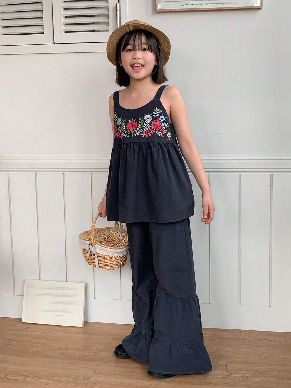 2pcs/Set Tween Girl Fall Outfit Vacation
