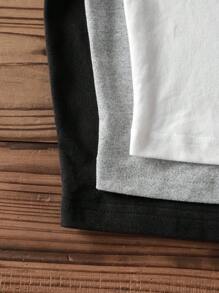 SHEIN EZwear Paquete de 3 camisetas de manga corta con estampado de figuras y gráficos - Multicolor - Ver 6