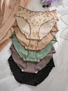 SHEIN Set 5 bucăți Sweet Ditsy cu volante florale