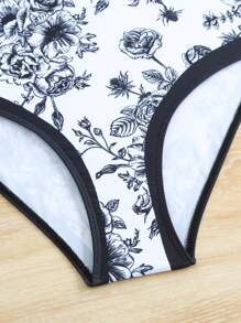 1件少女随机印花连体泳衣