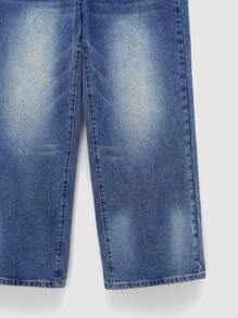 Maija Women's Blue Jeans Low-Rise Straight-Leg Trousers Summer Jeans Retro Baggy Pants - Medium Wash - View 7