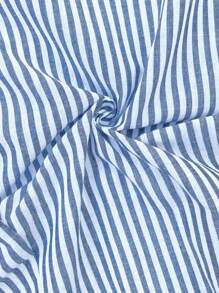 SHEIN 2pcs Maternity Striped Tie-Shoulder Camisole Top And Adjustable-Waist Pants Set - Blue - View 7