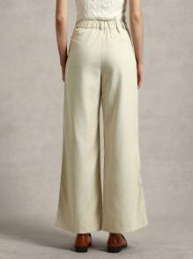 Briarwyn Women Simple Solid Color Wide Leg Casual/Work Pants Summer Outfits For Women Business Casual Woman - Apricot - View 4