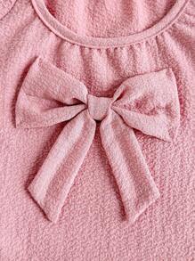 Süßes einfarbiges Top mit Puffärmeln für Babys, Sommer