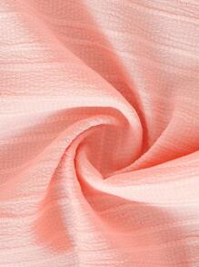 Tween Girls Textured Fabric Ruffle Trim & Cap Sleeve Dress - Pink - View 4