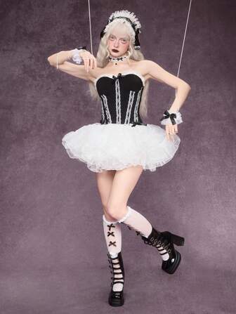 Goth Blusa sexy con decoración de mariposa, encaje y patchwork en estilo Y2K para mujeres, ideal para vestidos de graduación y ropa de verano