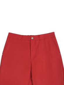 Manfinity Mode Men's Solid Color Simple Slim Fit Stylish Casual Shorts - Red - View 5