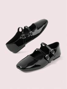 CUCCOO DOLLMOD Women's Casual Flat Slip-On Shoes, Elegant Vintage Style For Summer, Dating, Going Out For Christmas - Black - View 2