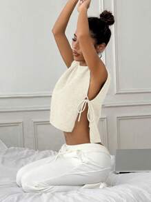 Flirla 女士宽松休闲纯色圆领针织背心